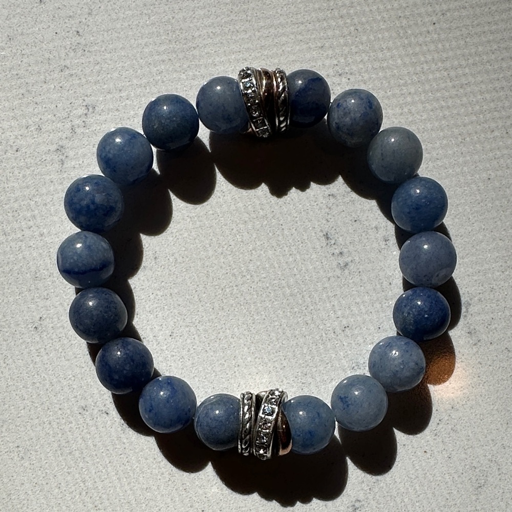 Brighton Blue Beaded Bracelet with Silver Accents